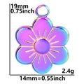 Detailed view of rainbow gradient flower pendant with dimensions 19mm by 14mm - Rainbow Color Pendant