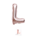 Rose gold 16 inch letter L foil balloon with retail packaging for birthday party decor - 16" / Rose Gold Letter L (With Backing Card)