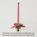 Christmas hanging ornament with red ribbon, pine cone, bell and berries for decor - Vintage Single Bell A