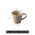 Handgefertigte Keramik-Kaffeetasse 350ml in Hellbraun mit mattem Vintage-Finish - Becher / Hellbraun