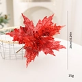 Rote 26cm künstliche Weihnachtssternblume mit Glitzerblättern für die Weihnachtsdekoration - 26cm / Burgunderrot
