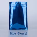 Glossy blue aluminum foil resealable pouch with zipper lock for sample packaging - 0.16mm / Glossy / 6x8cm / Blue