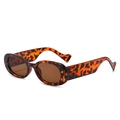 Retro ovale Sonnenbrille mit Schildpattmuster, gewellten Bügeln und braunen Gläsern - Schildpatt Rahmen Tee Gläser