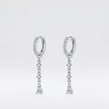Orecchini pendenti lunghi in argento S925 con cristalli a goccia e pietre brillanti - Argento 925 / Argento