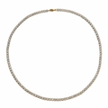 Hip hop style gold plated titanium tennis necklace with sparkling round zircon crystals - 4mm*45cm / Gold