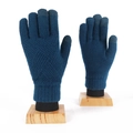 Guantes de invierno de punto azul con forro polar y función táctil en soporte - Talla única / Azul