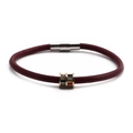 Red cord bracelet with gold charm, colorful crystals and silver magnetic clasp - Red 1D