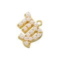 Macro shot of gold-plated letter B pendant featuring delicate white pearl inlays - Gold Virgo Pearl Pendant