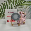 Portable LED lantern in grey and light wood finish with foldable telescopic design - Little Gift Bag + Cupid Gift Wrap / Gray
