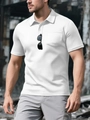 Weißes Herren Polohemd aus atmungsaktivem Mesh-Gewebe mit praktischer Brusttasche - S / Weiß