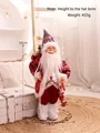 Standing Santa Claus doll in red and silver sequin outfit with white faux fur 45cm - Red Style B 45cm