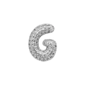 Detailopname van zilverkleurige letter G bedel met pavé-gezette kristallen voor DIY armbanden - Letter G Stijl (DB241108-G)