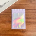 Light purple holographic ziplock bag with laser window for jewelry storage - 10.5*15cm Purple