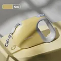 5m retractable yellow dog leash with ergonomic grey handle and secure metal hook - Yellow / 5M