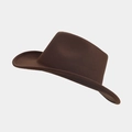 Classic dark brown felt panama hat with elegant curved brim for men and women - M / Coffee
