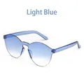 Frameless rimless sunglasses with light blue gradient lenses and transparent temples - Double Blue