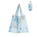 Foldable light blue shopping bag with Nordic leaf pattern and portable storage hook - 16kg / 38*58cm / Light Blue Nordic (XC-59)