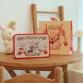 Tinplate gift box set with rabbit illustration, includes red wedding candy box and matching bag - Bunny Heart / Large Flip-top Box