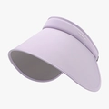 Lilac purple open top sun hat with wide brim and side interface embroidery detail - Adjustable / Purple