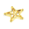 Adjustable golden stainless steel star non-piercing nipple ring with round screw tips - Five-pointed Star Gold
