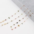 Golden eyewear chain featuring multi-color irregular gravel stones and silicone loops - Multicolor B (06)