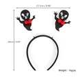 Halloween hoofdband met zwarte pailletten spoken op veren, afmeting 21,5x24 cm - Zwarte Geest