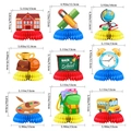 Lot de 9 décorations de table en nid d'abeille pour la rentrée scolaire avec dimensions - Décoration en Nid d'Abeille Rentrée Scolaire Style A