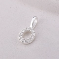 Elegant S925 sterling silver letter O pendant necklace micro-set with sparkling zircons - Letter O / Silver