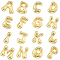 Bubble style alphabet beads A to P in shiny gold finish for DIY jewelry making - Letter B / Gold
