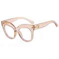 Elegante montatura TR90 champagne cat-eye con dettagli in metallo dorato sulla stanghetta - Montatura Champagne