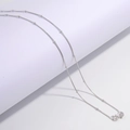 S925 sterling silver box chain necklace with round beads on a clean white background - Silver