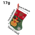 Christmas stocking with reindeer applique and snowflakes embroidery in green and red - M3-3 Rustic Vintage Reindeer Stocking (17*10*13cm)