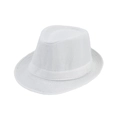 Classic white woven Panama fedora hat for men and women with matching decorative band - Adult Size (Approx 58cm) / Solid Linen-White