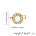 Golden 18k plated pendant with cubic zirconia inlay and double hanging loops - Letter O