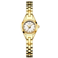 Élégante montre bracelet dorée pour femmes avec un cadran blanc rond et minimaliste - Boîtier Or Cadran Blanc Bracelet Or