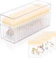 Detailed view of clear acrylic jewelry storage box with anti-oxidation PVC sealed bags - Single Set White Box Packaging / Storage Box + 20 Yellow PVC Bags