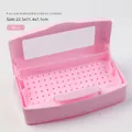 Rosa Sterilisationsbox für Nagelwerkzeuge mit Siebeinsatz und Sichtfenster - Hohle Schale / Rosa