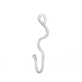 Silberfarbenes S-förmiges U-Nasenclip-Piercing ohne Loch mit glatter Metalloberfläche - Silber Wellenstil (1795)