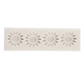 White silicone rectangular mold with four detailed sunflower patterns for fondant and cake decoration - Style 1 / Gray