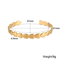 Guía de tallas detallada para brazalete de corazones dorados con medidas y peso 9g - Brazalete de Corazón Dorado