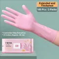 Pink nitrile gloves in size M, 12-inch extra long and thick disposable kitchen gloves - 12 Inch (Approx 30cm)/100 Pcs / Pink / M