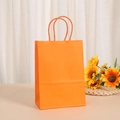 Eco-friendly orange kraft paper gift bag with matching twisted handles for party favors - Orange