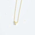Minimalist V-shaped letter necklace in polished gold finish with a delicate chain - V(XL4141-22)