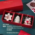 Christmas scented candle gift set with snowflake, tree, and elk shapes in a window box - Set A - Snowflake & Tree & Reindeer
