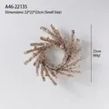Champagne gold Christmas wreath with pearls and metallic beads, 22cm diameter size - Champagne Gold Glitter Wreath Small