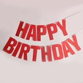 Sparkling red glitter Happy Birthday bunting banner for party celebration decorations - Red Glitter Birthday
