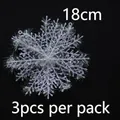White snowflake Christmas tree decorations 18cm glitter ornaments in 3pcs pack - 18cm Snowflakes (3pcs/pack)