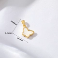 Dettaglio di un ciondolo a farfalla dorato con madreperla, misura 15,86x13,7mm - Farfalla Madreperla Oro 14K (H-11065)