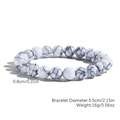 8mm white marble stone beaded elastic bracelet for women and men with natural texture - White Howlite