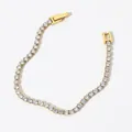 Classic 14K gold plated stainless steel tennis bracelet with sparkling cubic zirconia stones - Gold + White Zircon (SAK772)